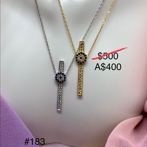 Sterling silver necklace with evil eye